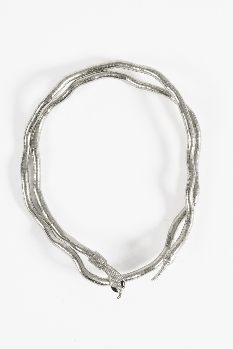 Collar snake moldeable plateado