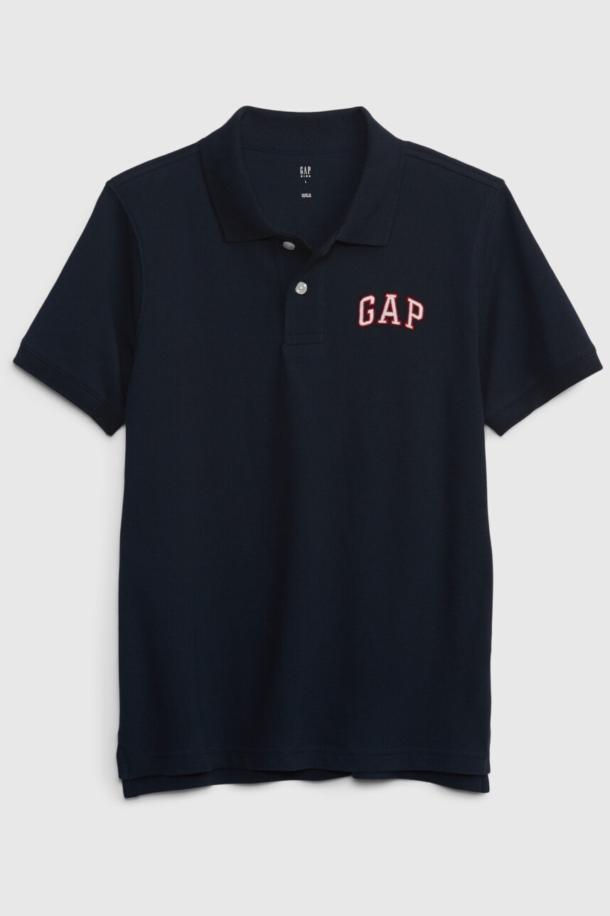 Remera Polo Logo Gap Manga Corta Niño Blue Galaxy