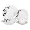 Juego de vajilla One Kitchen en porcelana x 20 piezas Flores Negras