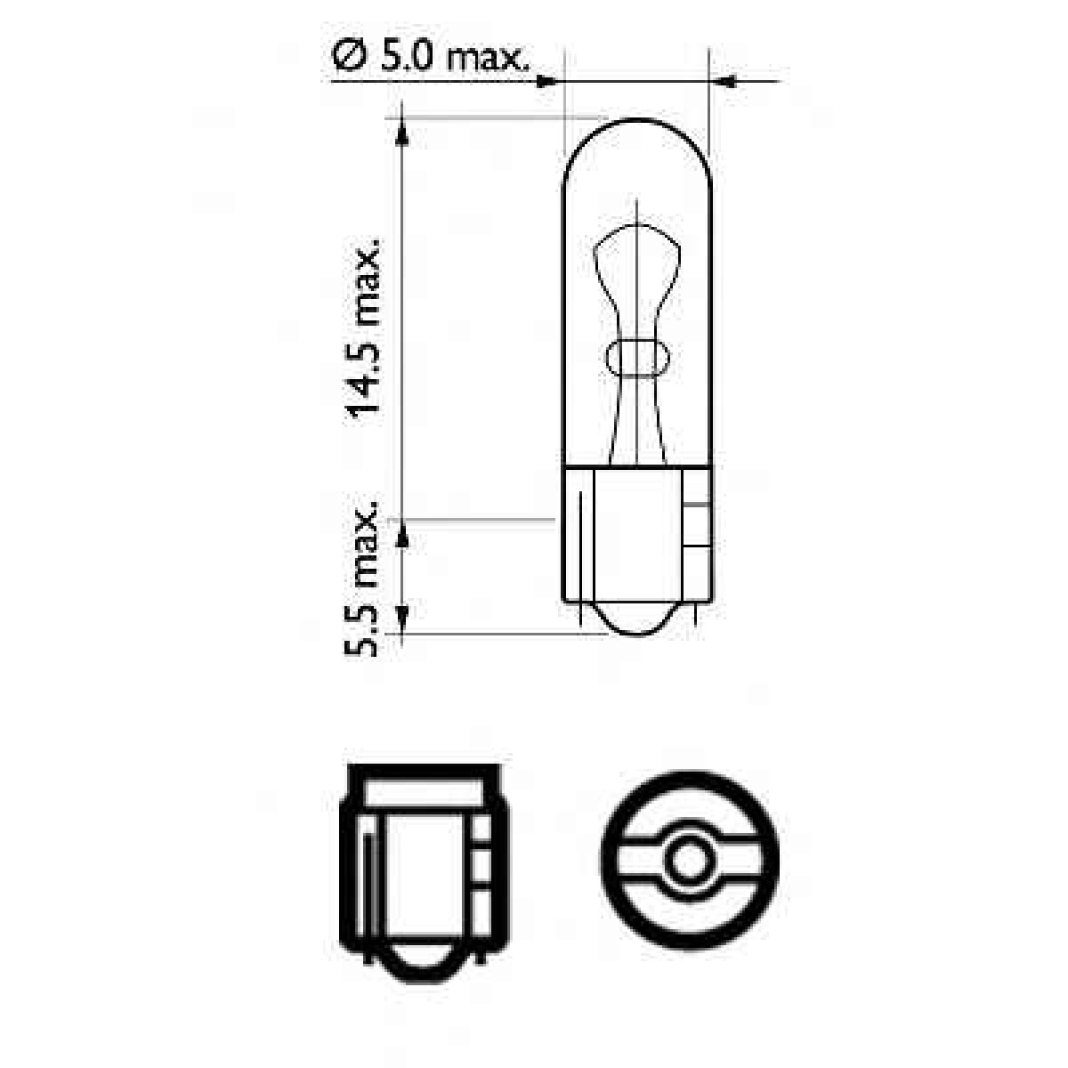 LAMPARA - C.IMPRESO CHICA 12V 2.3W PHILIPS 