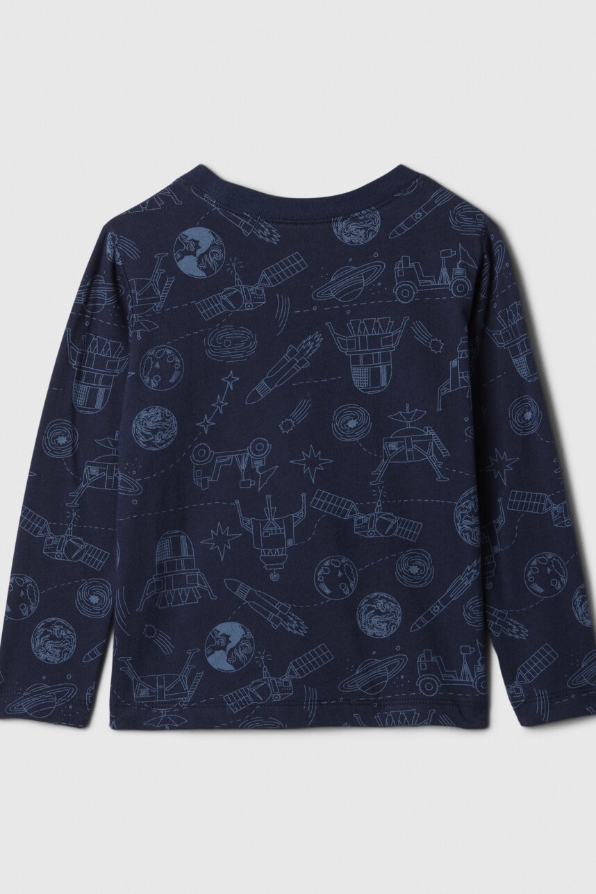 Remera Grafico Manga Larga Toddler Niño Tapestry Navy