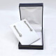 Caravanas En Oro 18K Blanco Y Brillantes Caravanas En Oro 18K Blanco Y Brillantes