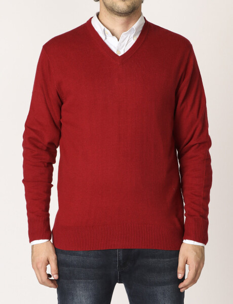 Sweater V Harrington Label Bordo