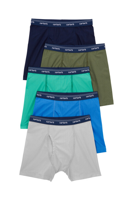 Pack cinco calzoncillos boxer de malla, lisos Sin color