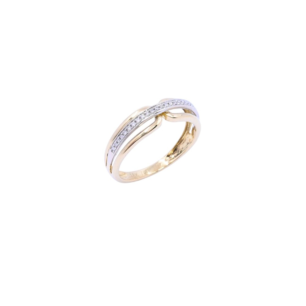 Anillo oro 18k 2 tonos con brillantes. Anillo oro 18k 2 tonos con brillantes.