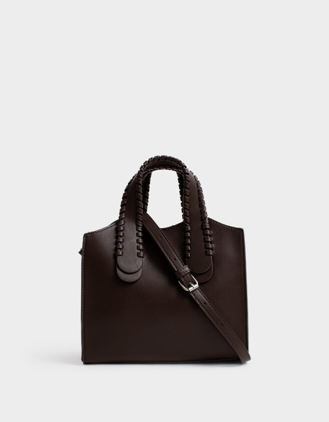 City Cartera City Trenzada - Marron Oscuro