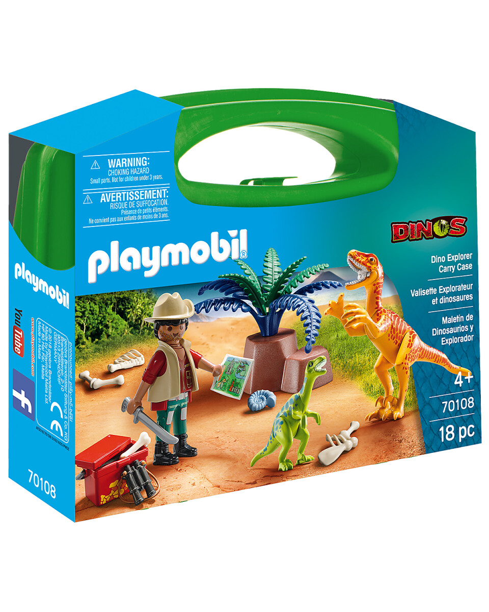Playmobil maletín dinosaurios y explorador 18 piezas 