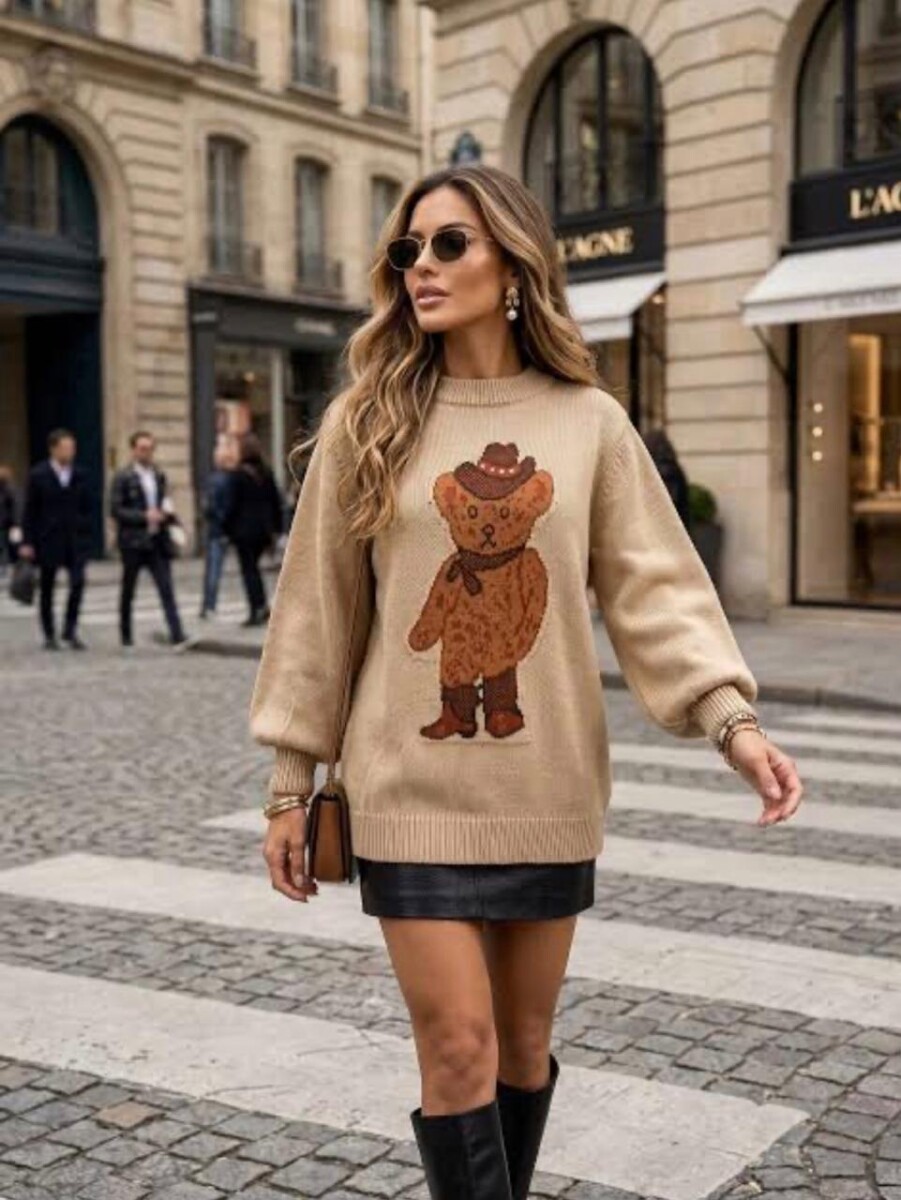 Buzo con estampa Petra - Marrón 