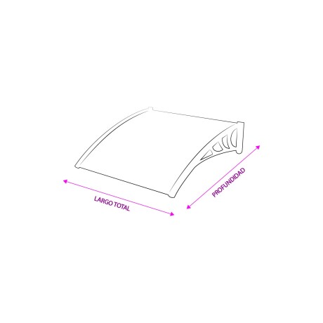 Alero Policarbonato Transparente Y Soporte Negro 1.0 X 0.8 M Blanco