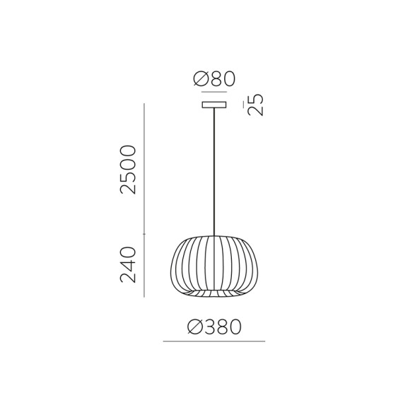 Colgante beige E27 MIRTA Ø380x240mm BA0232
