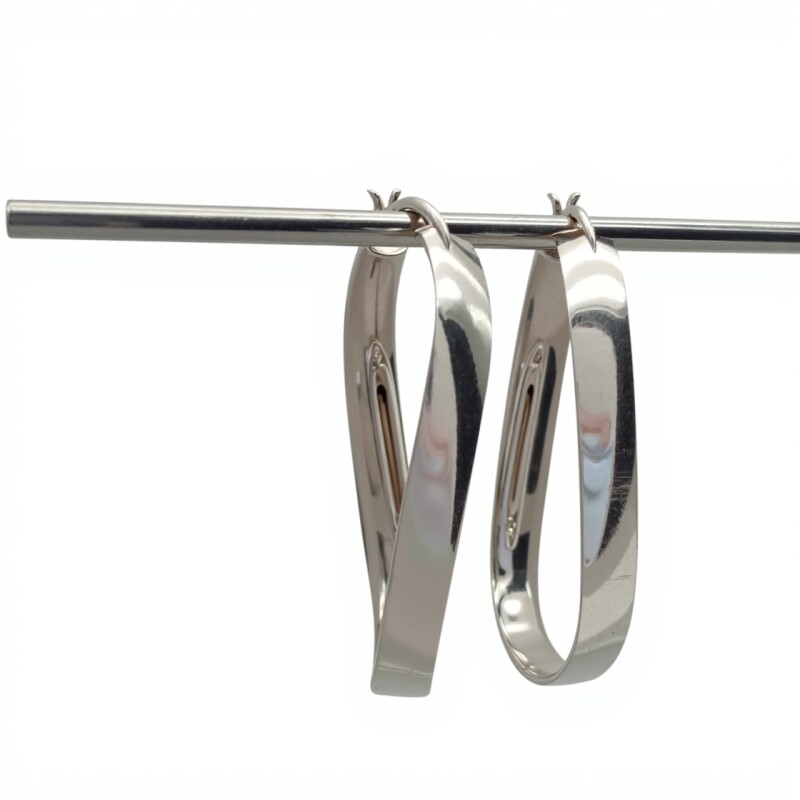 Caravanas Aros torneados- Plata 925 - Sin piedra- CA4145 sinpiedra