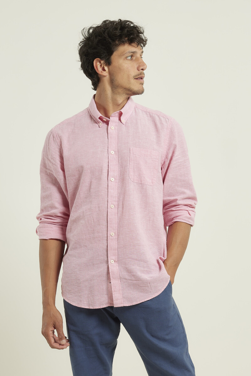 Camisa De Lino Harrington Label - Rosado 