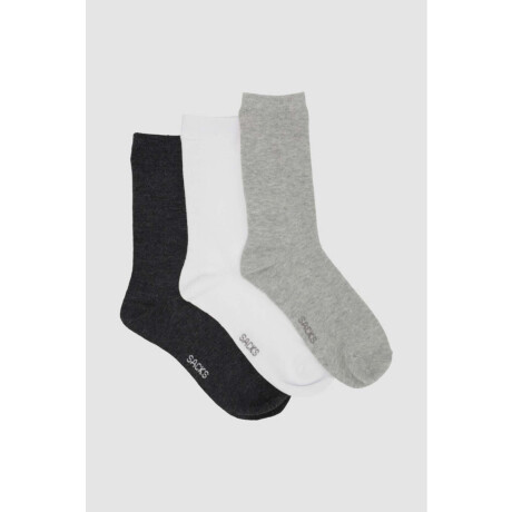 Pack de tres medias lisas. de algodón. en varios colores sur Variante 41