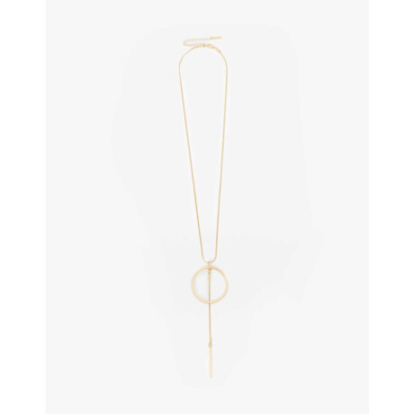 Collar Largo Con Anillo Dorado