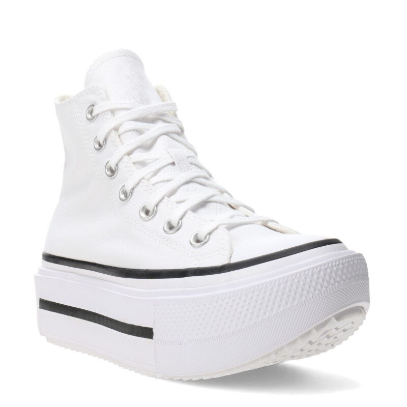 Championes Unisex Converse Ctas Lift Double Stack HI Blanco - Negro