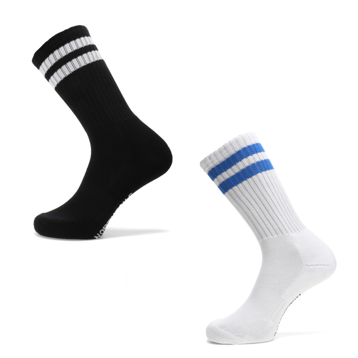 Medias Unisex N+ x2 Queluz N+ - Negro - Blanco - Azul 