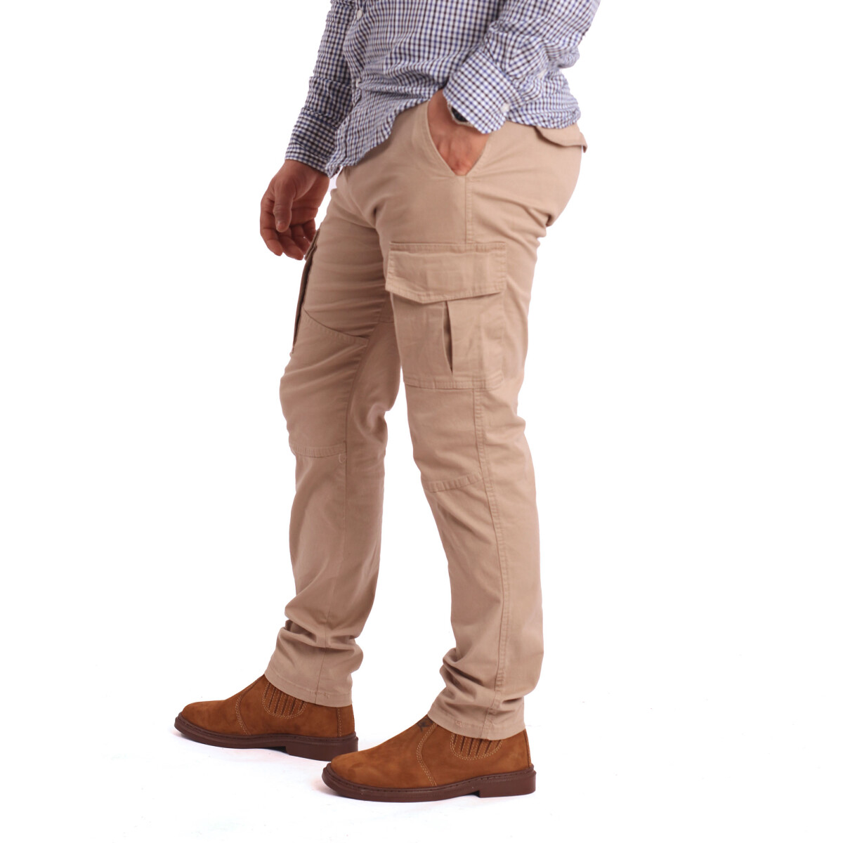 Pantalón Cargo de Algodón Extra - Beige 