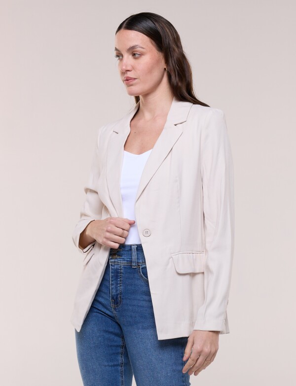 Blazer Clásico Botones BEIGE CLARO