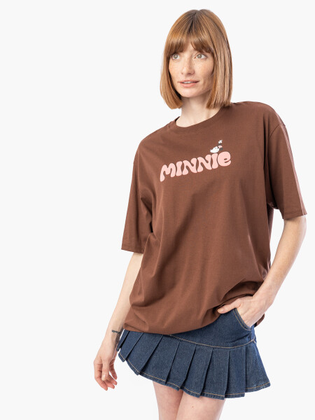 REMERA SWEET MINNIE MARRON