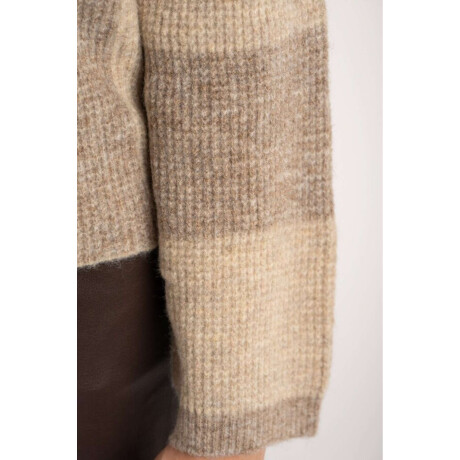Sweater Rayado Beige Melange