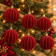 Esferas Navideñas Rojas Efecto Tercipelo x 6 Esferas Navideñas Rojas Efecto Tercipelo x 6