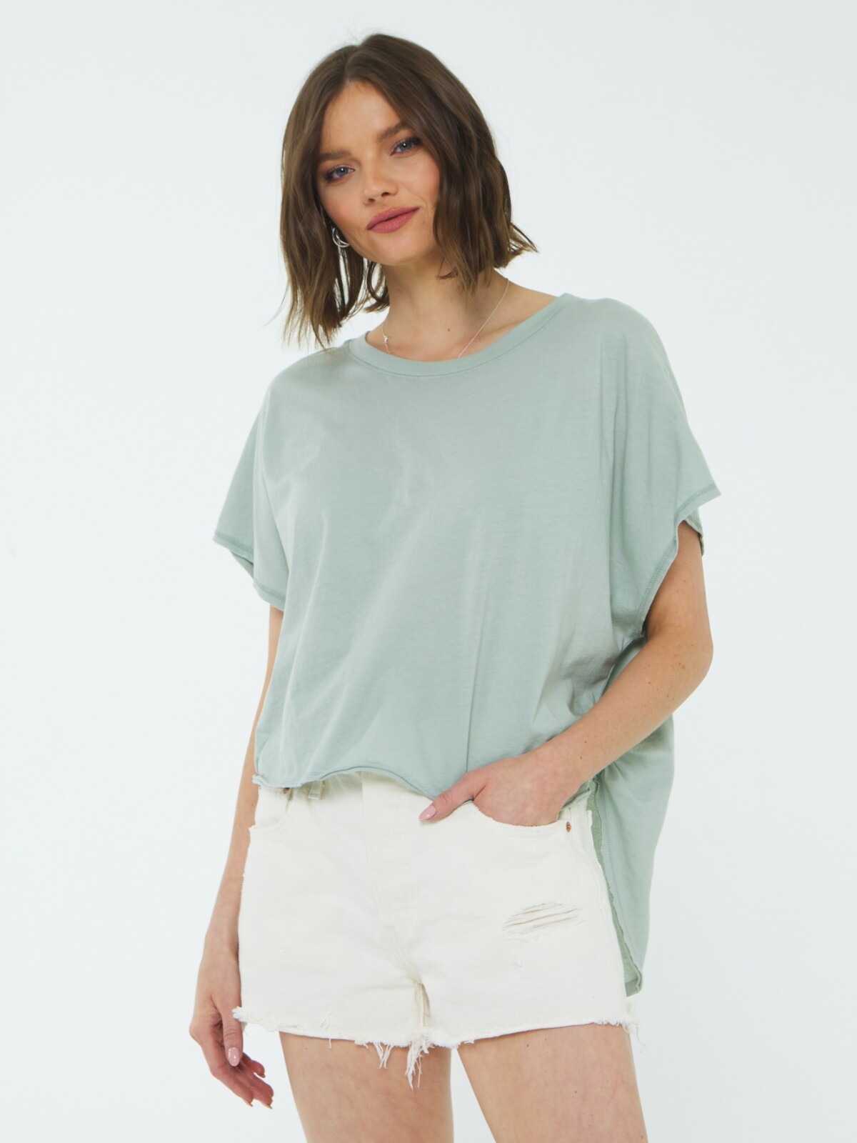 Chances ruched side tee GRIS