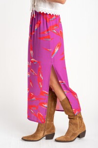 Falda Print Fucsia