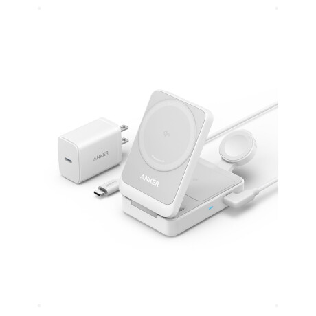 Cargador Inalámbrico Anker MagGo 3 en 1 Plegable White Cargador Inalámbrico Anker MagGo 3 en 1 Plegable White