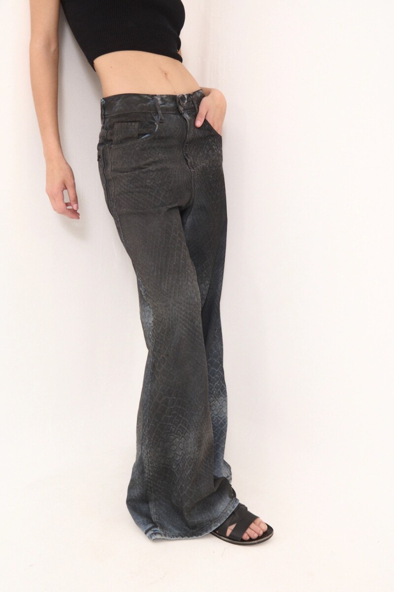 JEAN OVER BAGGY SNAKE Negro
