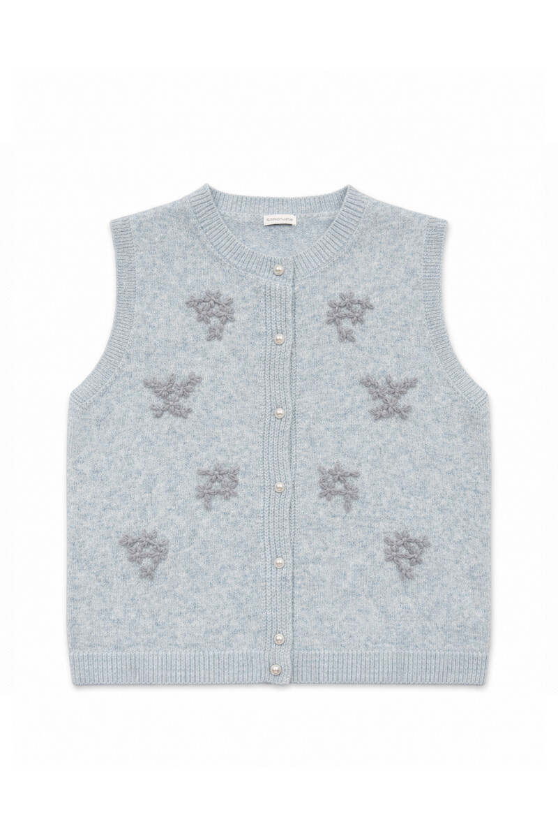 Chaleco Escila Bordado - Gris 