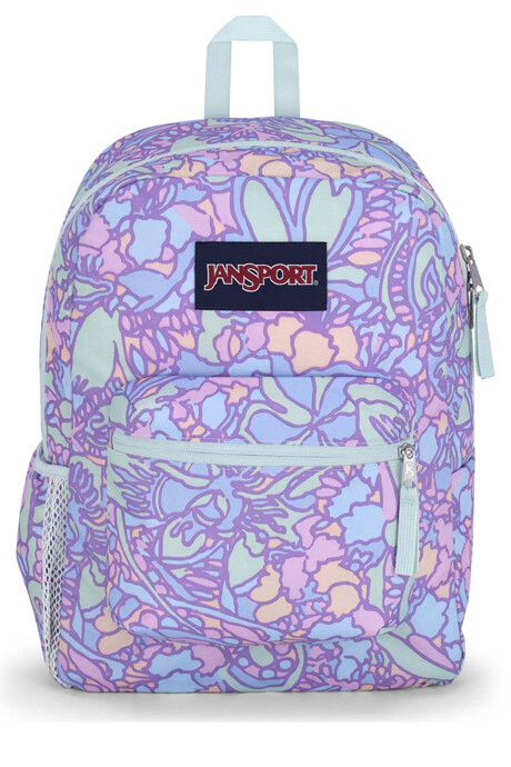 MOCHILA JANSPORT CROSS TOWN FLUID FLORAL PASTEL LILAC