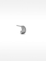 Aro Individual Con Circonitas - Plata De Ley 925 plateado