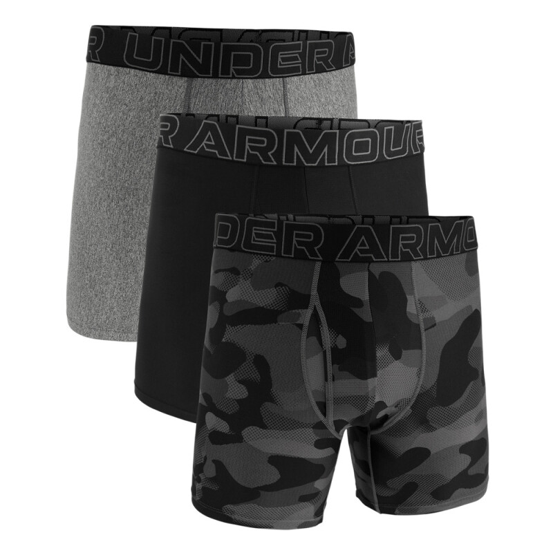 UA PERFORMANCE TECH-PRINT 6 IN 3PK-BLK BLK-001