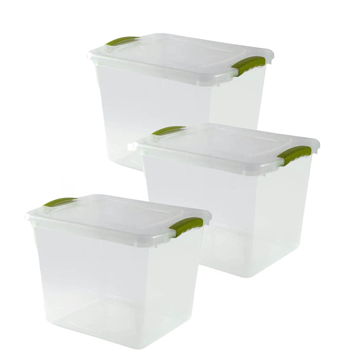 Set x3 Caja organizadora 28 lts Wenbox - TRANSPARENTE 