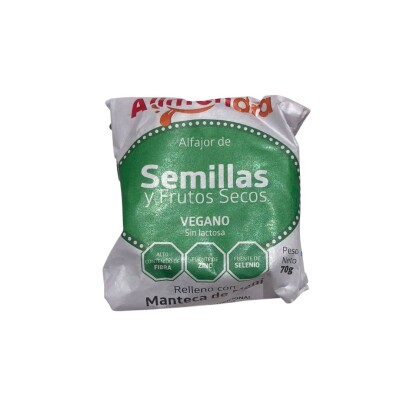 Alfajor de semillas y frutos secos vegano Alimendra Alfajor De Semillas Vegano