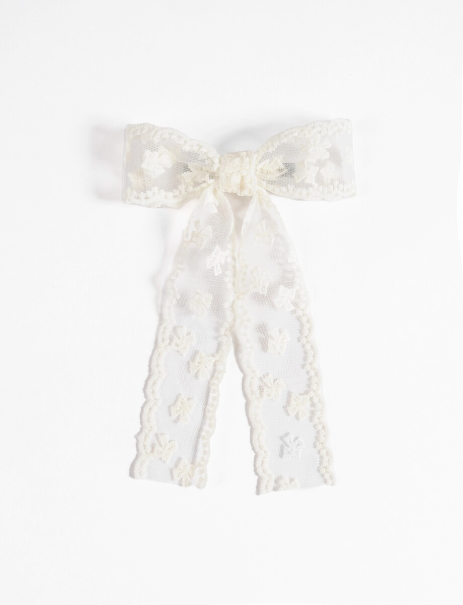 Broche moña lace - crudo 