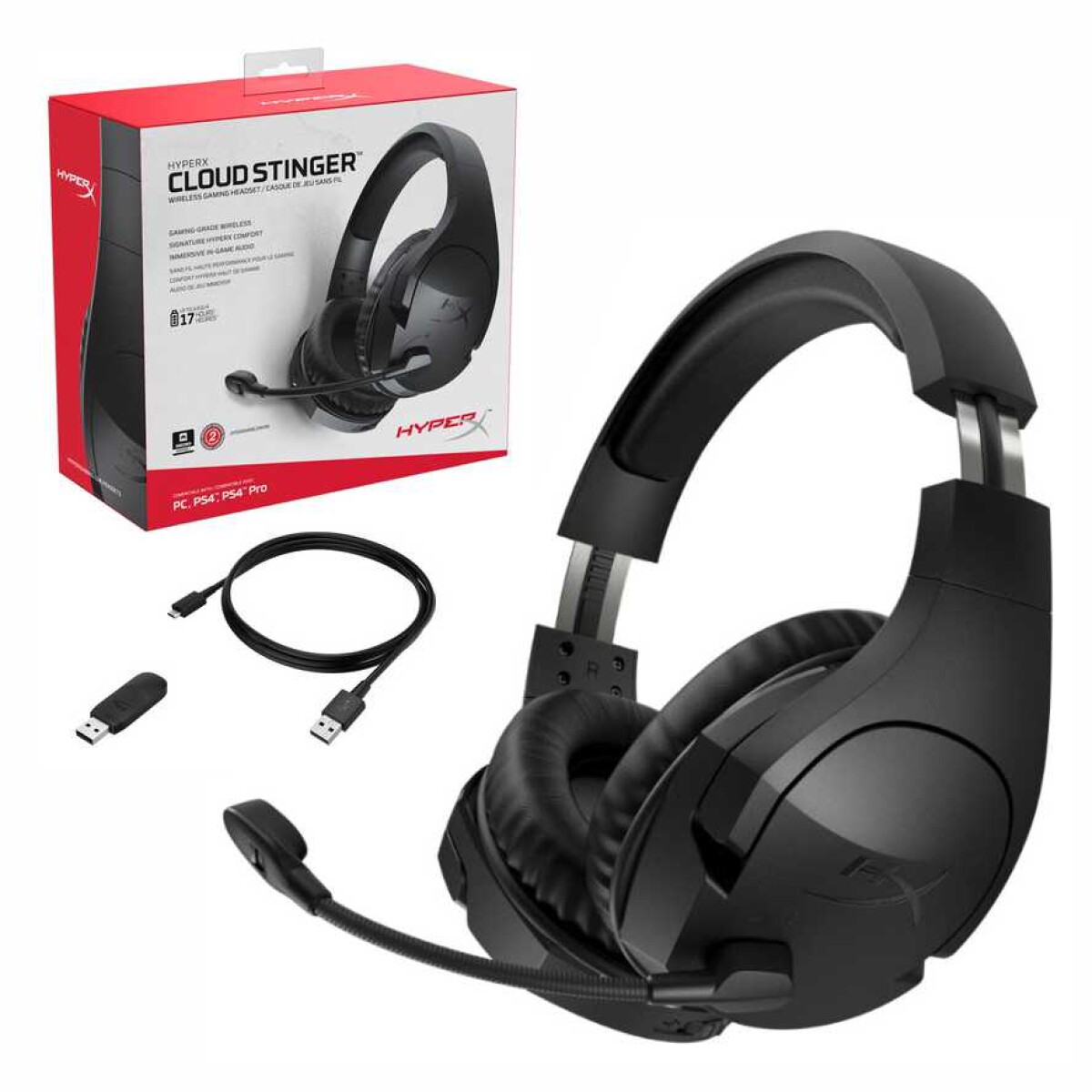 Auriculares Gamer Hyperx Cloud Stinger Pc Inalambricos + Estuche 