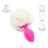 Plug Anal Pompon Conejita Consolador Estimulador Talle L Variante Color Blanco Rosa