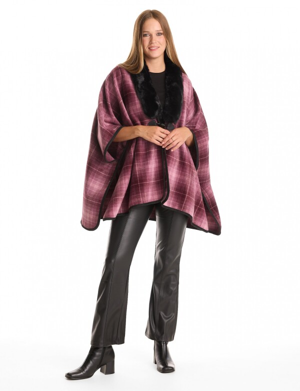 Ruana Faux Fur ROSA/MULTI