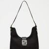 Cartera al hombro Signature en canvas Negro