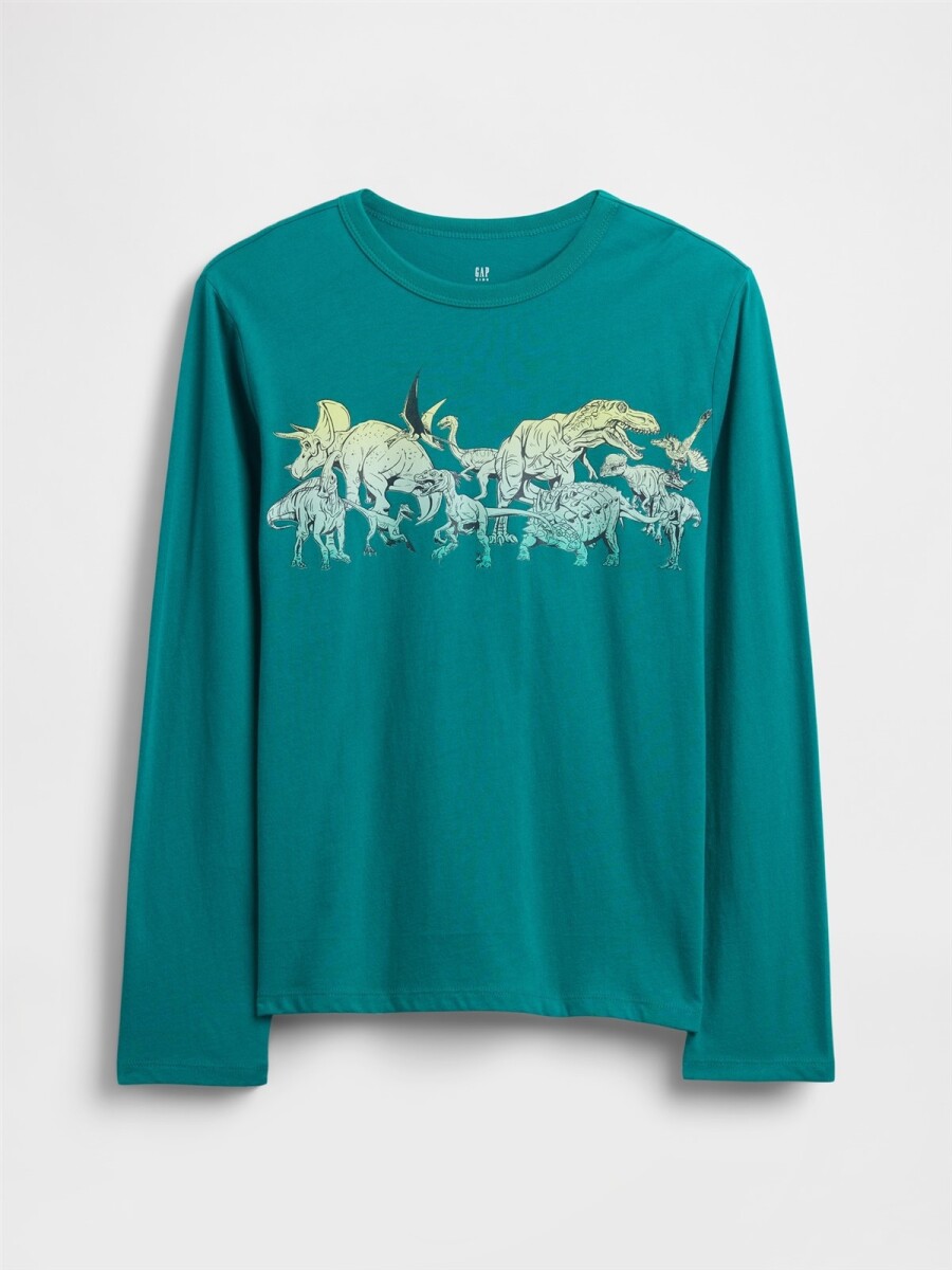 Remera Gráfico Niño - Green Dino 