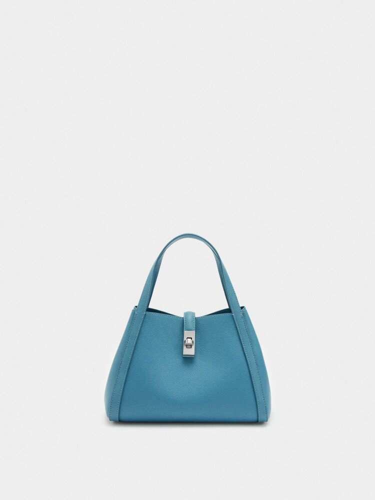 Bolso Tote Con Bolsa Interior azul