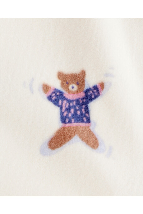 Pijama una pieza de micropolar, con pie, estampado Sin color