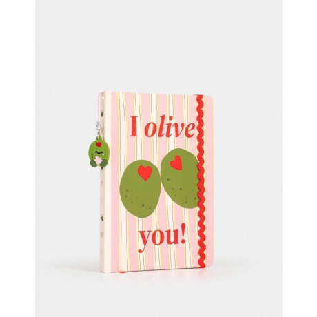 Cuaderno A5 ''I Olive You'' Combinacion Multicolor