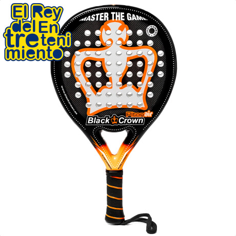 Paleta De Pádel Black Crown Piton Air 38mm Con Funda Negro/Naranja