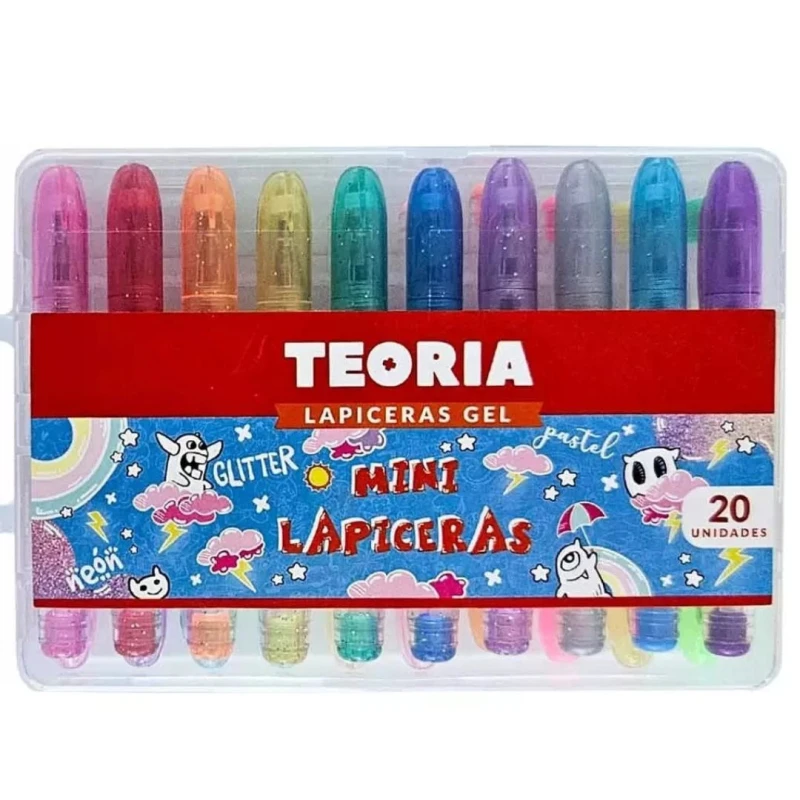 LAPICERA GEL MINI TEORIA ESTUCHE X 20 Lapicera Gel Mini Teoria Estuche X 20