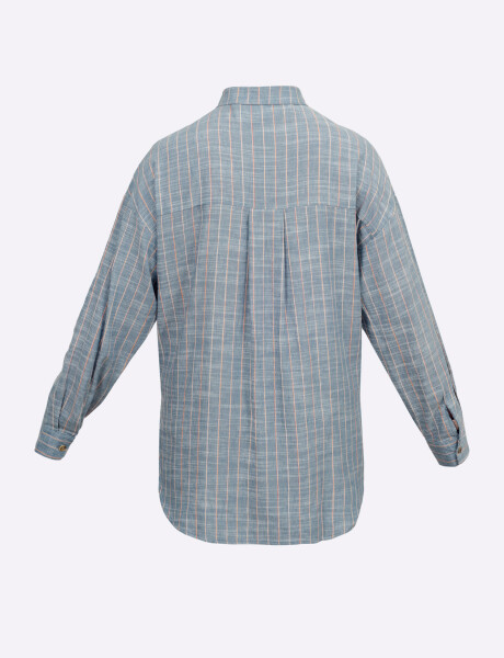 Camisa lino oversize indigo