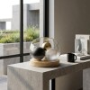 BASE VIDRIO TRANSP/MADERA 26X21CM Unica