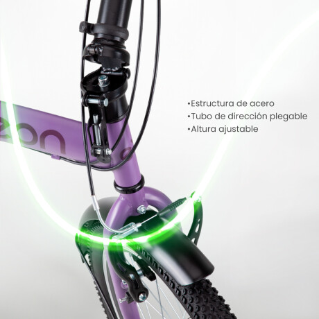 Bicicleta Plegable Rodado 20 Shimano Parrilla Violeta