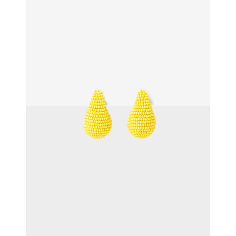 Aros Cortos Gota De Beads Amarillo Medio